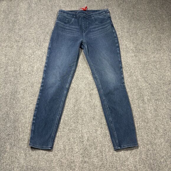 Spanx Jeans Womens Large Skinny Ankle Blue High Rise 30x36 Pull On - Picture 1 of 10